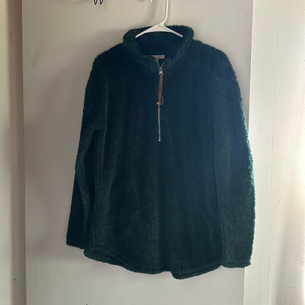 Green Sherpa pullover